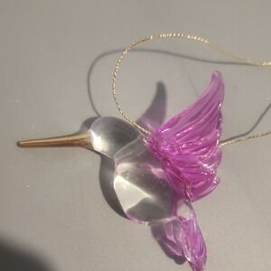 Pink and Gold Hummingbird Ornament